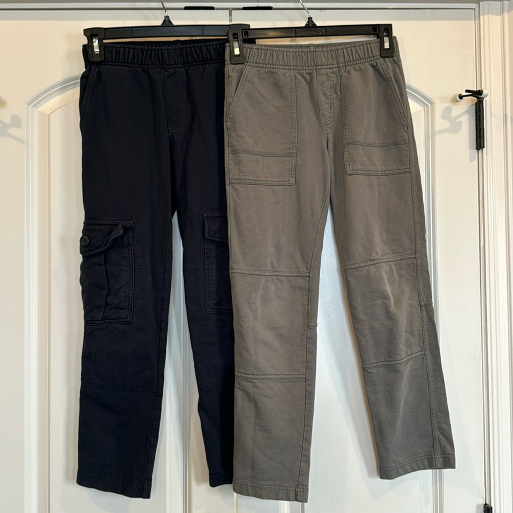 Bundle of 2 Tea Collection Boys Pants - size 10- gray & navy